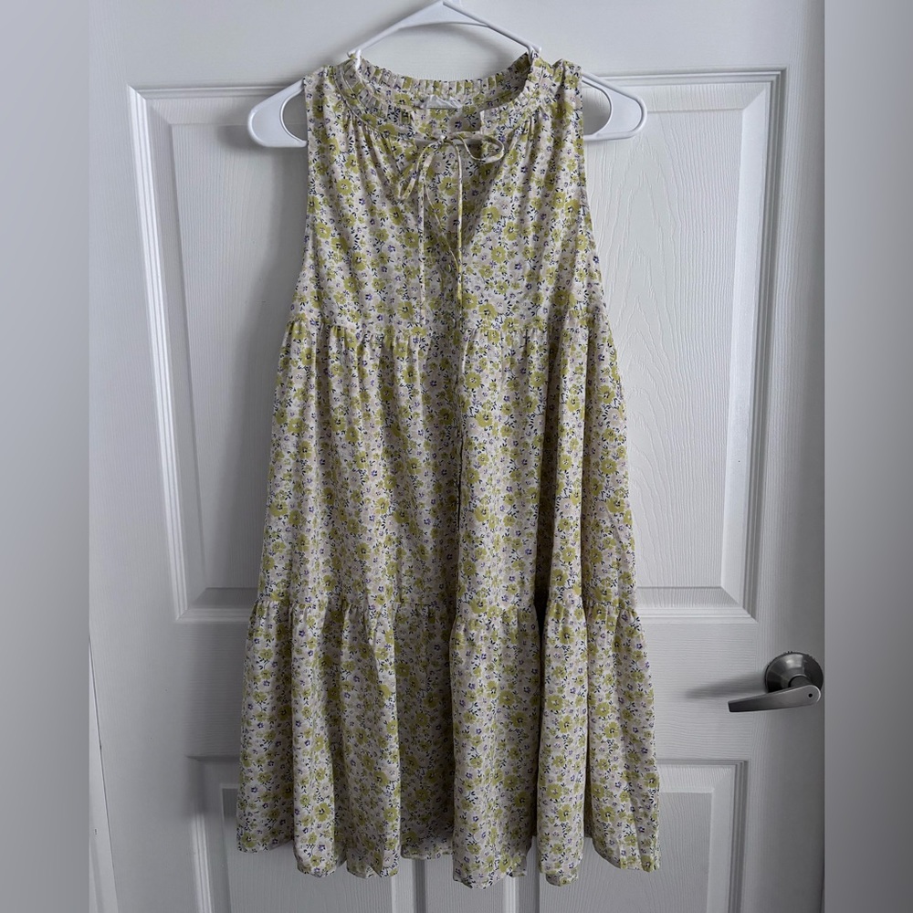 Yellow & purple flower dress by storia